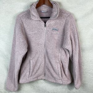 Columbia Women's Pink Full‎ Zip Fleece Sweater Womens Size Medium
